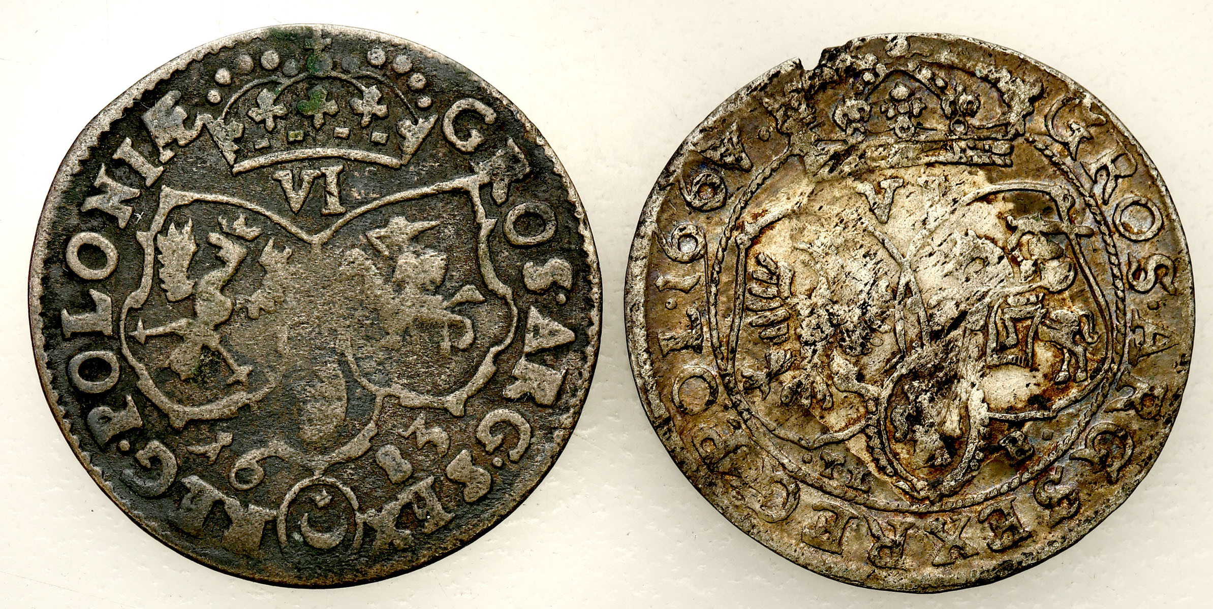 Jan III Sobieski - Szóstak 1683, Bydgoszcz, Jan II Kazimierz - Szóstak 1667 TL-B, Bydgoszcz,